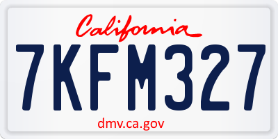 CA license plate 7KFM327