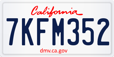 CA license plate 7KFM352