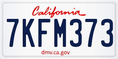 CA license plate 7KFM373