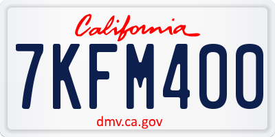 CA license plate 7KFM400