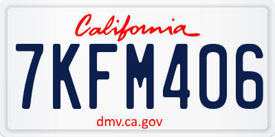 CA license plate 7KFM406
