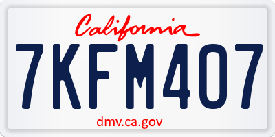 CA license plate 7KFM407