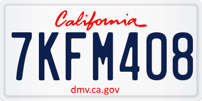 CA license plate 7KFM408