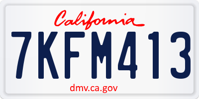 CA license plate 7KFM413