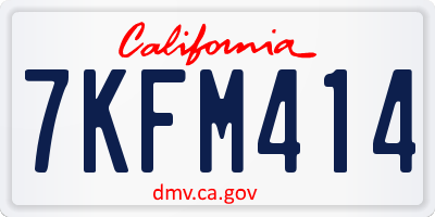 CA license plate 7KFM414