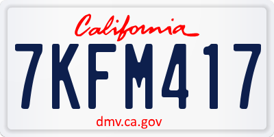 CA license plate 7KFM417