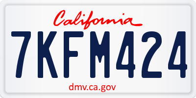 CA license plate 7KFM424