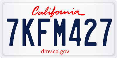 CA license plate 7KFM427