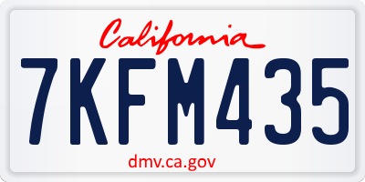 CA license plate 7KFM435