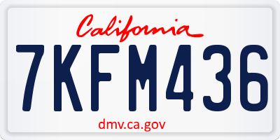 CA license plate 7KFM436