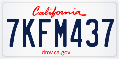 CA license plate 7KFM437
