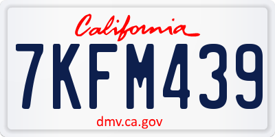 CA license plate 7KFM439