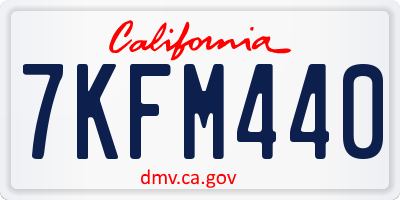 CA license plate 7KFM440