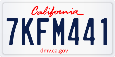 CA license plate 7KFM441