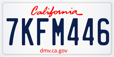 CA license plate 7KFM446
