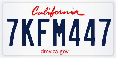 CA license plate 7KFM447