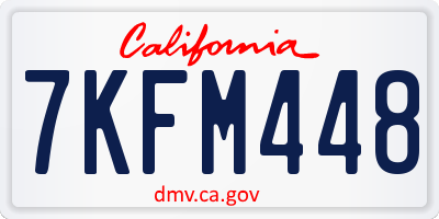 CA license plate 7KFM448