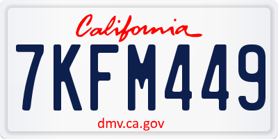 CA license plate 7KFM449