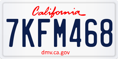 CA license plate 7KFM468
