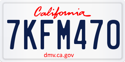 CA license plate 7KFM470
