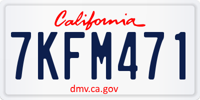 CA license plate 7KFM471