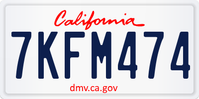 CA license plate 7KFM474