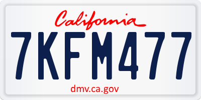 CA license plate 7KFM477