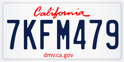 CA license plate 7KFM479