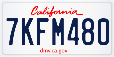 CA license plate 7KFM480