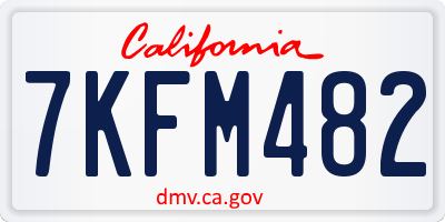 CA license plate 7KFM482
