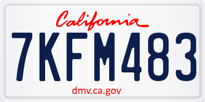 CA license plate 7KFM483