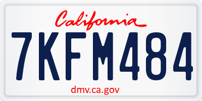 CA license plate 7KFM484