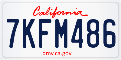 CA license plate 7KFM486
