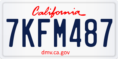 CA license plate 7KFM487