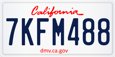 CA license plate 7KFM488