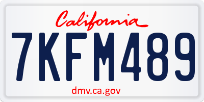 CA license plate 7KFM489