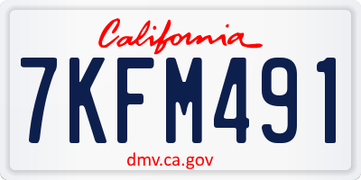CA license plate 7KFM491