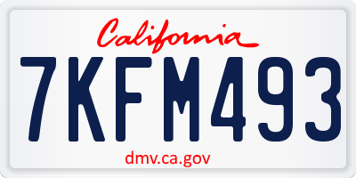 CA license plate 7KFM493