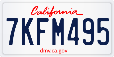 CA license plate 7KFM495