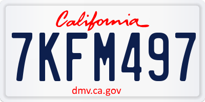 CA license plate 7KFM497