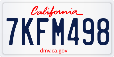 CA license plate 7KFM498