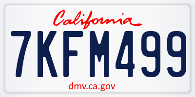 CA license plate 7KFM499