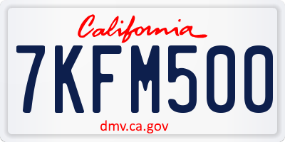 CA license plate 7KFM500