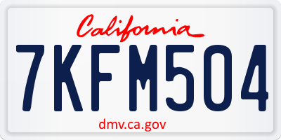 CA license plate 7KFM504