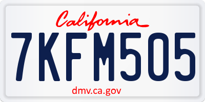 CA license plate 7KFM505