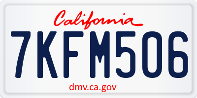 CA license plate 7KFM506