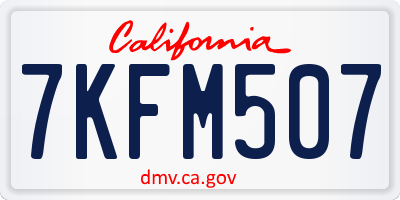 CA license plate 7KFM507