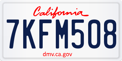 CA license plate 7KFM508