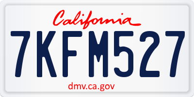 CA license plate 7KFM527