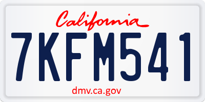 CA license plate 7KFM541